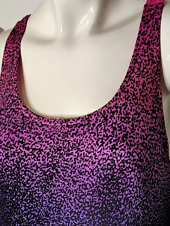 Speedo Women's Pink to Black Ombre Performance One-Piece Ultra back Swimsuit - Picture 10 of 16